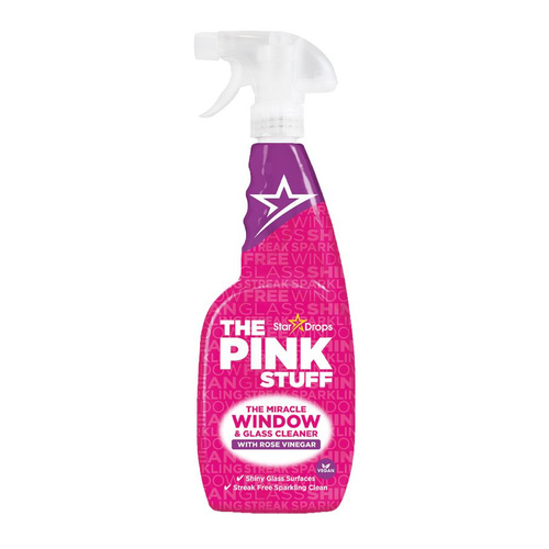 Чудодейственный спрей для мытья стекол и зеркал The Pink Stuff The Miracle Window и Glass Cleaner с розовым уксусом, 750 мл