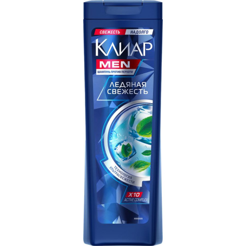 Шампунь Clear (Клиар) Men Ледяная свежесть с ментолом 400мл
